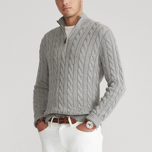 Archie | Men's Quarter-Zip Cable Knit Sweater